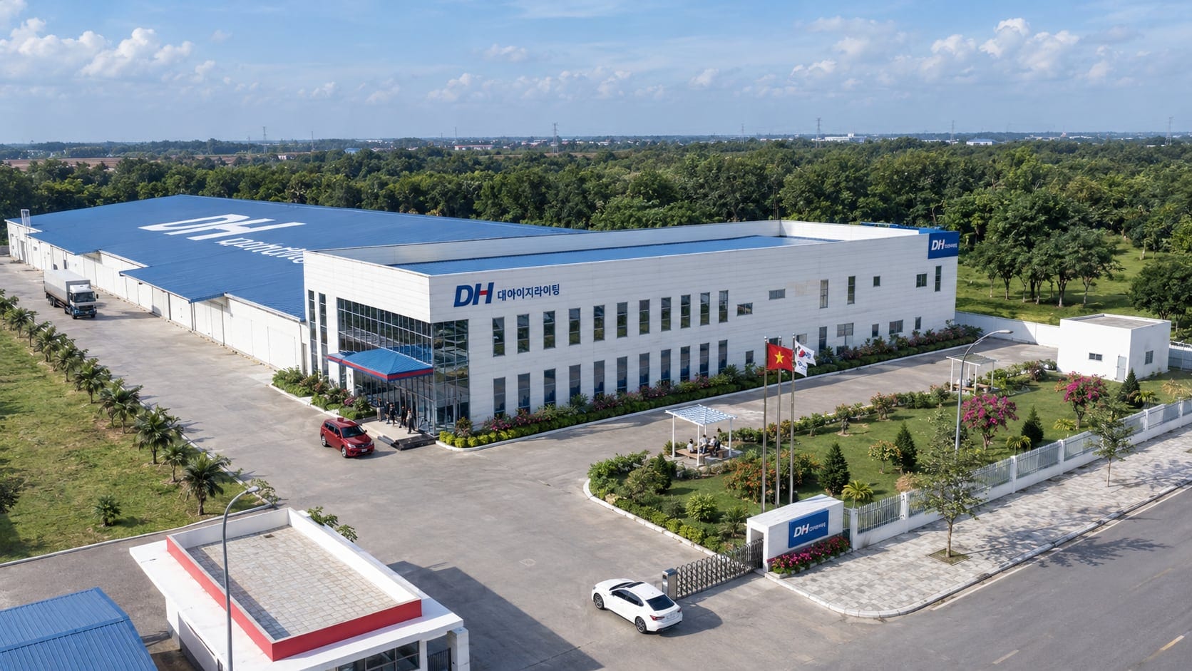 Công trình nhà xưởng nhìn từ trên cao